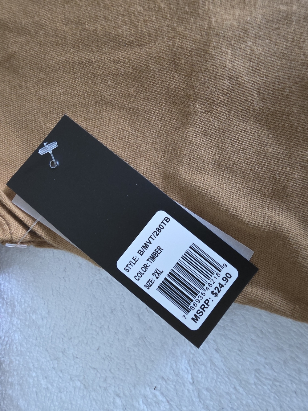 Galaxy By Harvic Men's V-Neck Short Sleeve Shirt in Camel - Picture 5 of 6